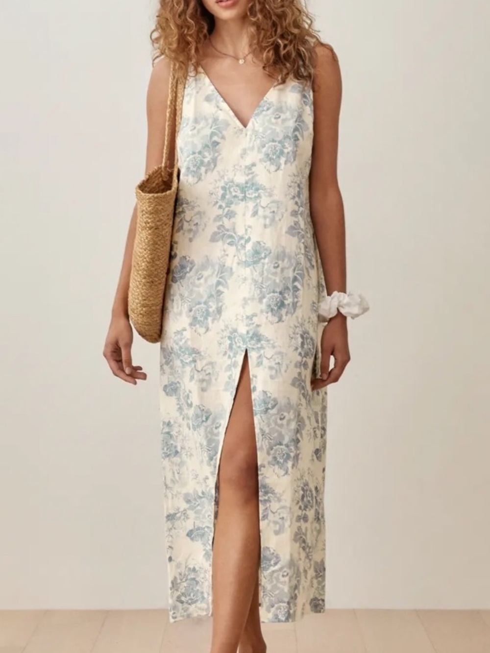 Reformation Monique Floral Midi Slip Dress, Size Large